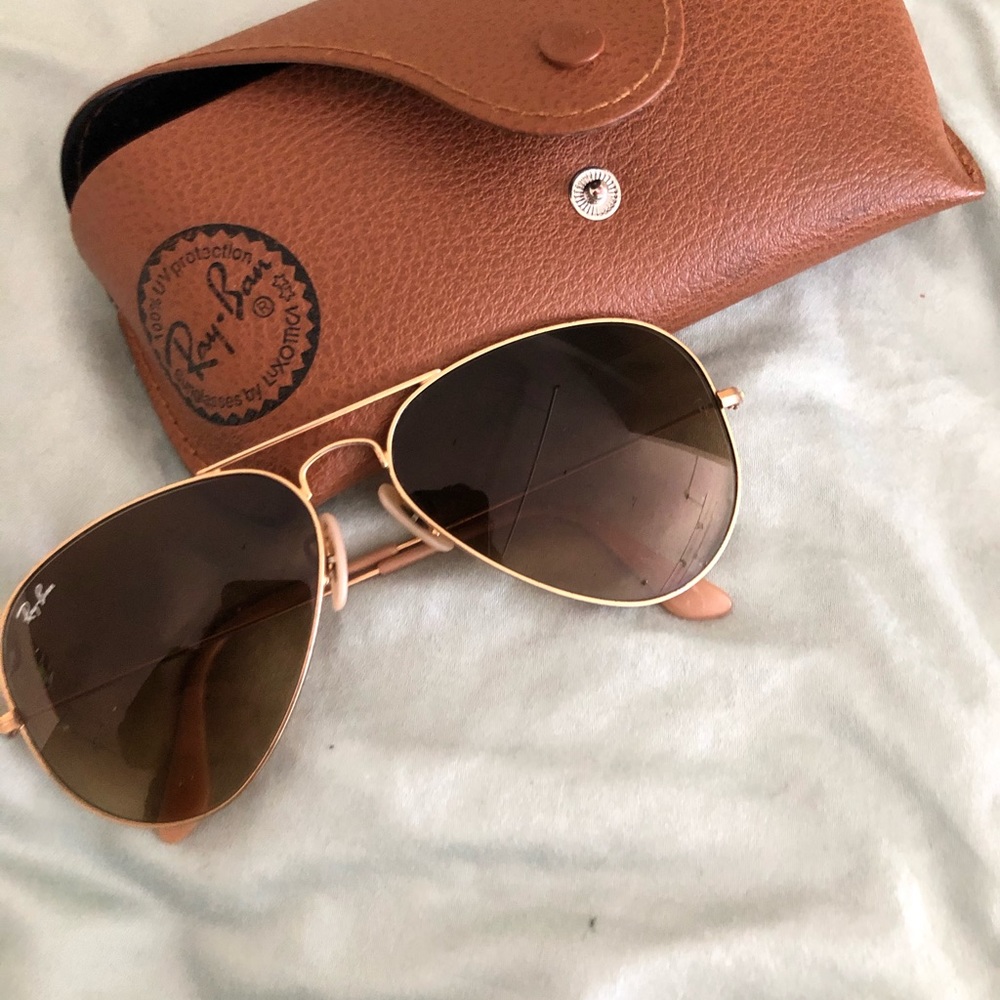 Ray ban aviators gold/brown